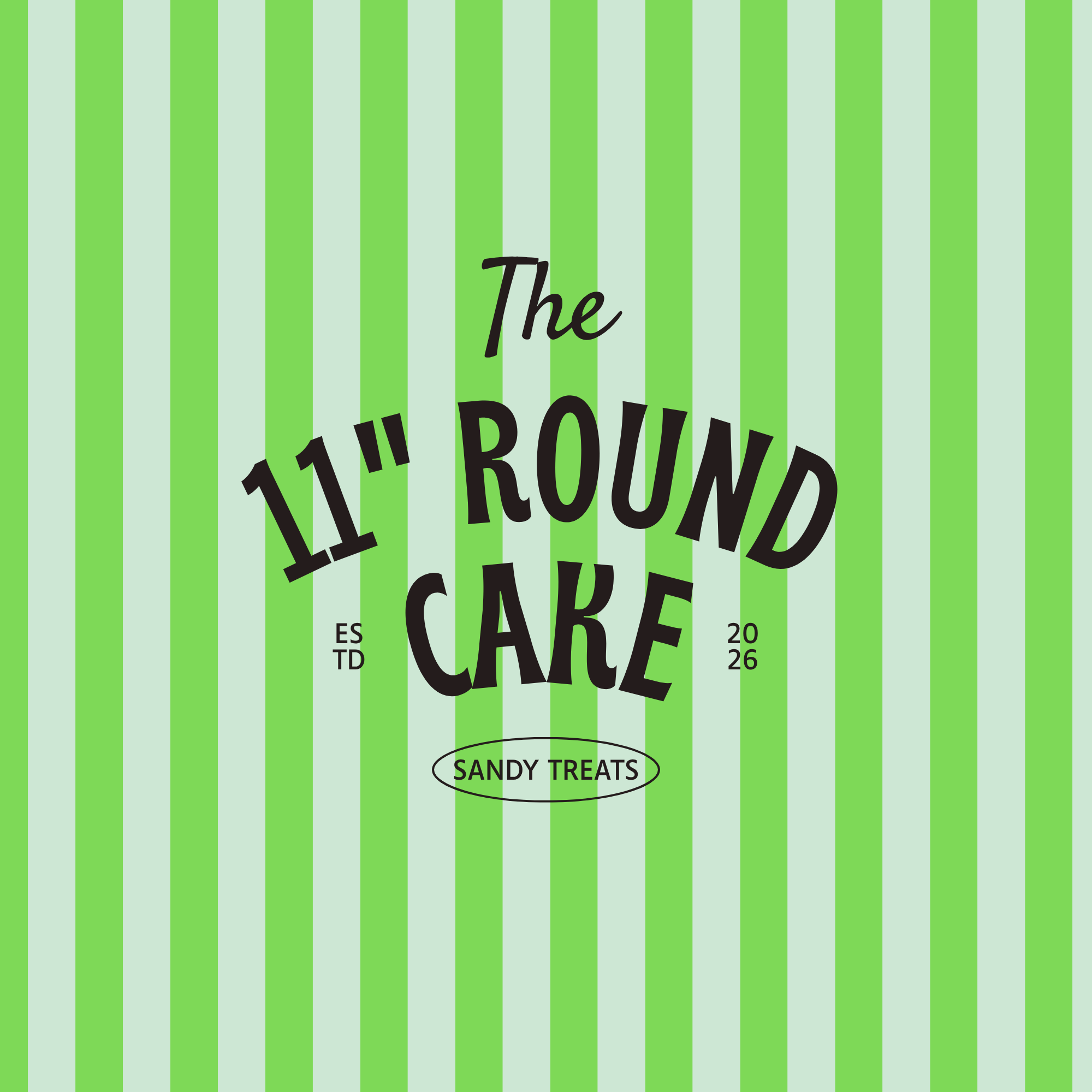 11" Round cake -Serves 30–40 - Deposit
