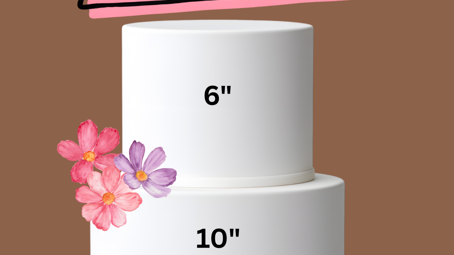 6" & 10 two tier Custom Wedding Cake- Serves 40-50 _ Deposit